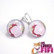 Boucle d’oreille chat : chat liberty rose