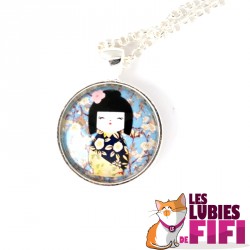 Collier chat : I love my Cat version turquoise