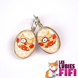 Boucles d'oreille hiboux : hiboux d'automne