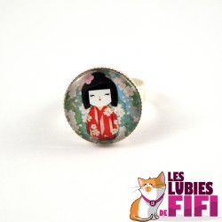 Bague kokeshi  : washi n°02
