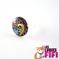 Bague kokeshi  : washi doll n°09