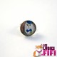 Bague chat : chat blanc et son noeud papillon bleu