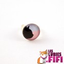 Bague chat : profil chat noir sur fond rose et bleu