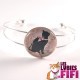 Bracelet chat : le chat noir et son collier de perles version ovale