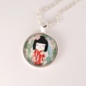 Collier kokeshi : washi n°12