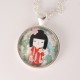 Collier kokeshi : washi n°12