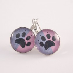 Boucles d’oreille chat : patte de chat 