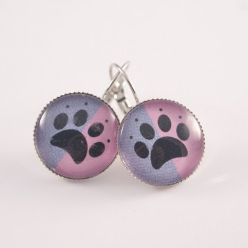 Boucles d’oreille chat : patte de chat 