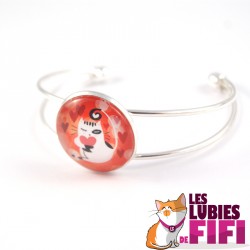 Bracelet chat : chat et son petit coeur