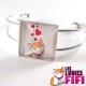 Bracelet chat : les lubies de fifi coeurs version carrée