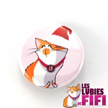 Magnet chat : Fifi le chat version Noël