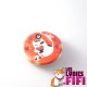 Badge chat : chat et son petit coeur