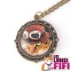 Collier chat : chat steampunk roux