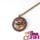 Collier chat : chat steampunk roux