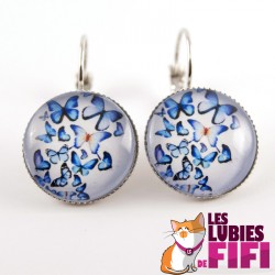 Boucles d'oreille papillons :  papillons  bleus