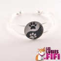 Bracelet chat : pattes de chat version yin and yang