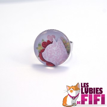 Bague chat : chat liberty rose