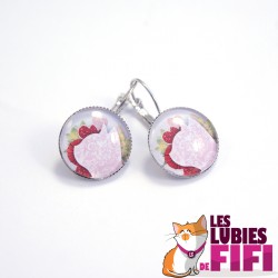 Boucle d’oreille chat : chat liberty rose