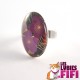 Bague fleur : duo de fleurs violettes