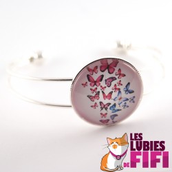 Bracelet papillon : papillons roses et bleus