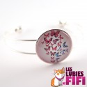 Bracelet papillon : papillons roses et bleus