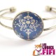 Bracelet Renaissance : motif décoratif or et bleu