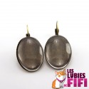Boucles d'oreille personnalisées ovales bronzes