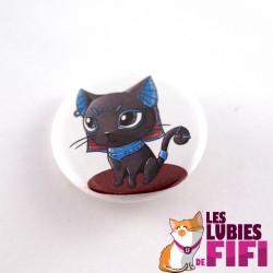 Badge chat : Bastet version rouge