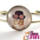 Bracelet chat steampunk : le chat et son chapeau melon