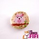 Badge hibou : hibou rose