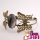 Bracelet personnalisé ovale bronze avec papillons