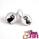 Boucle d’oreille chat : chat noir