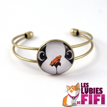 Bracelet chat : le chat et son papillon