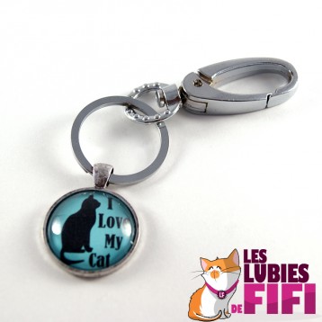 Porte-clé chat : I love my Cat