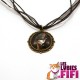 Collier chat steampunk : le chat et son haut de forme à plume