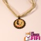 Collier chat : chat noir vintage