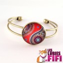 Bracelet : hindou sur fond rose