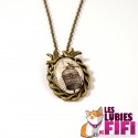 Collier : l'oiseau et sa cage version vintage