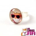 Bague chat : Fifi en vacances