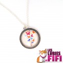 Collier papillon : papillons multicolores