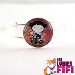 Bracelet kokeshi : Washi doll n°13