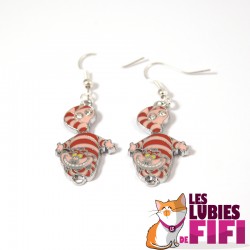Boucle d'oreille Chat : Chat Cheshire rose