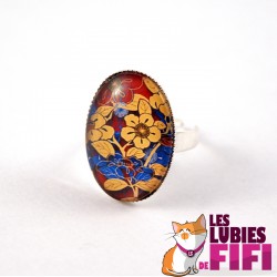 Bague fleurs : fleurs japonaises jaunes