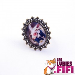 Bague : lapin d'Alice