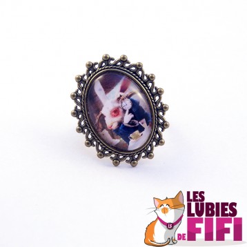 Bague : lapin d'Alice