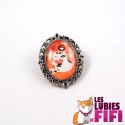 Broche chat : Chat et son petit coeur