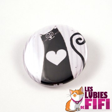 Badge chat : Chat noir petit ange