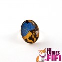 Bague fleurs : fleurs japonaises bleues