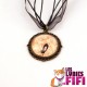 Collier chat : chat noir et liberty orange