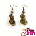 Boucle d'oreille Chat : Chat Bronze